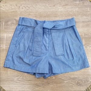 J. Crew Chambray Paper Bag Tie Waist Shorts Size 2